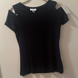 1. State Black Cold Shoulder Tee